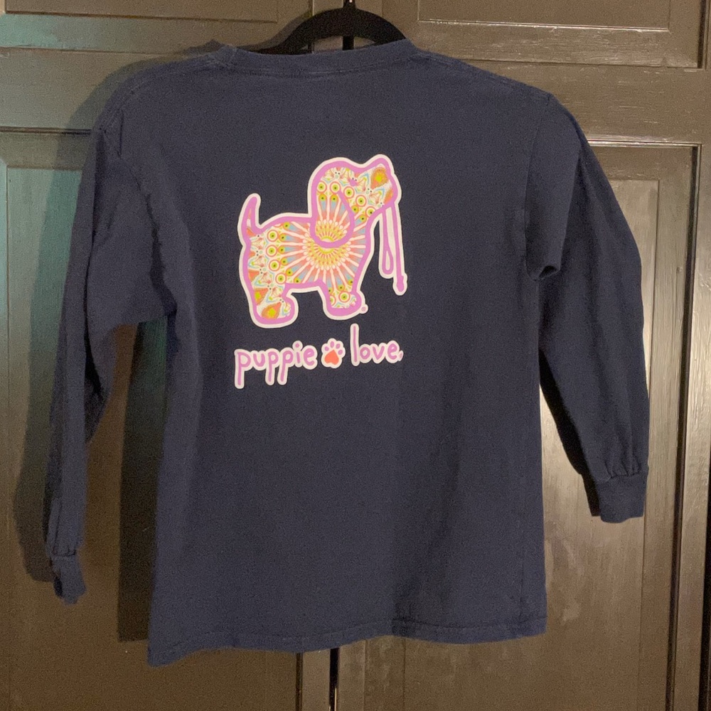 2 for $20 Puppie Love Navy Long Sleeve T-Shirt Youth Medium